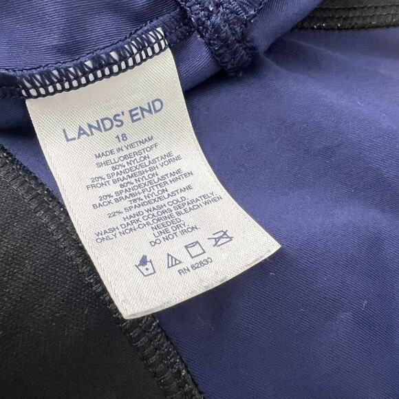 Lands End Tankini Top Strappy Halter Deep Sea Blue Womens Size 18 - Picture 3 of 4